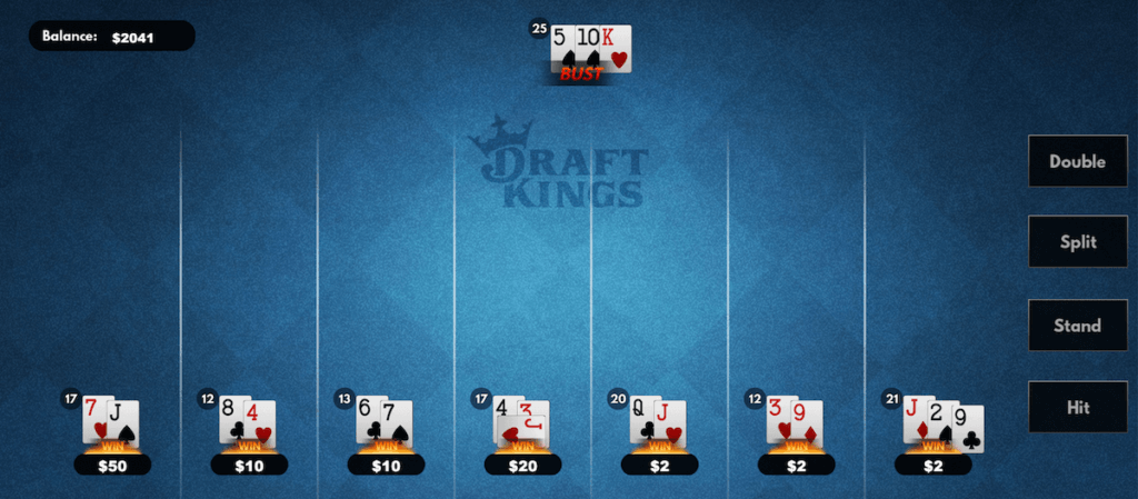 DraftKings Multihand Blackjack