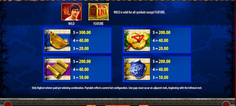 Bruce Lee Slot Symbols