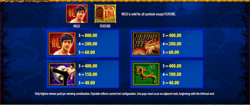 Bruce Lee Slot Symbols 