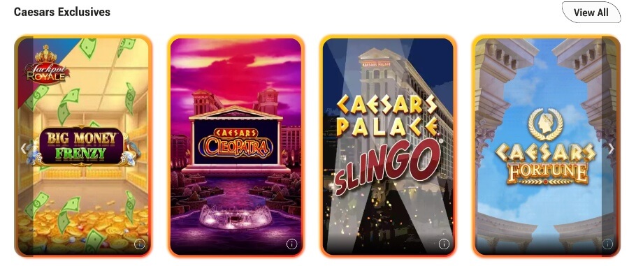 caesars palace casino exclusive games pa casinos