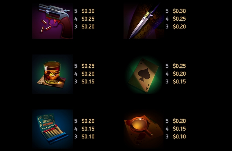 Cash Noire Slot Symbols