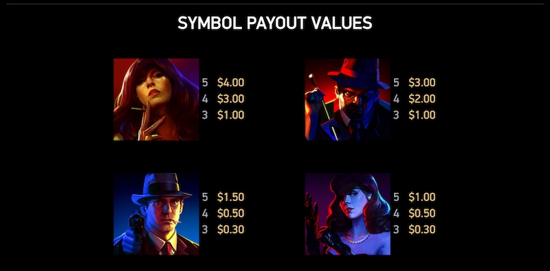 Cash Noire Slot Symbols