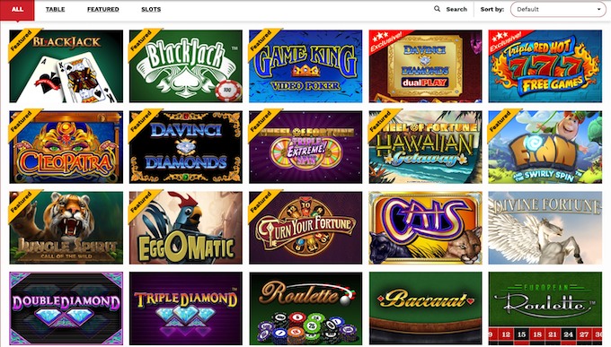 Hollywood Casino Game Library