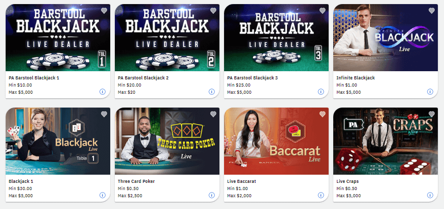 Barstool Sportsbook Casino - Live Casino Games 