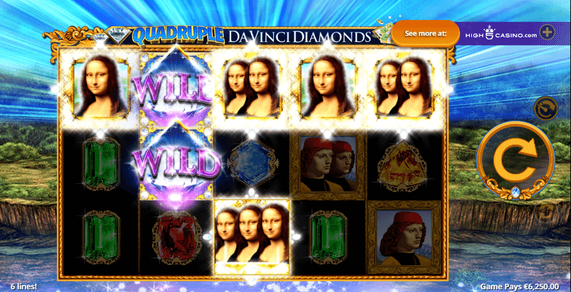 Quadruple Davinci Diamonds from High 5 Games
