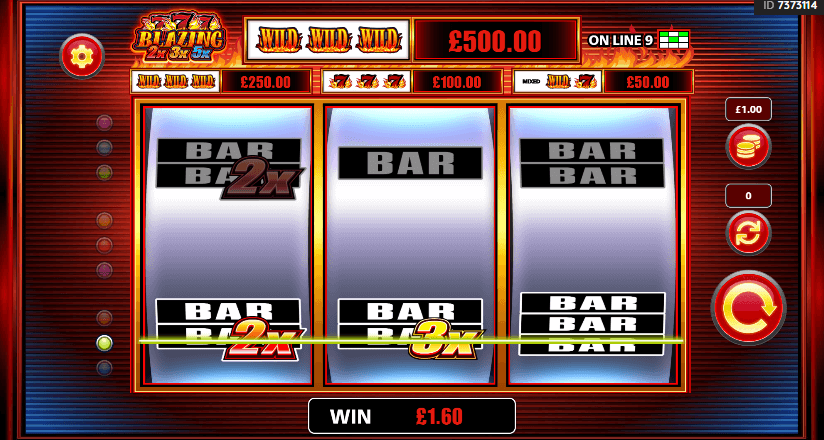 Blazing 777 2x 3x 5x online slot image 