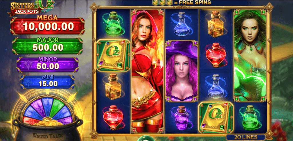 Sisters of Oz online slot game, PA casinos