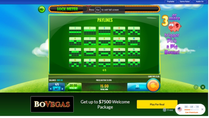 Smash the Pigs Online Slot Paytable