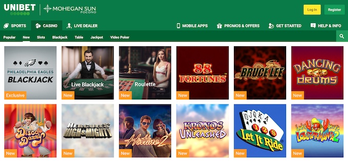 Unibet PA Casino Games