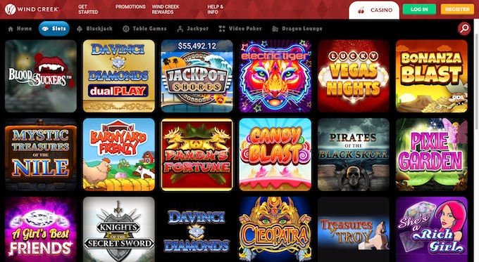 Wind Creek Online Casino Game Library